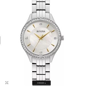 Bulova Women's Crystal Stainless Steel Bracelet Watch 32mm, Created for Macy's